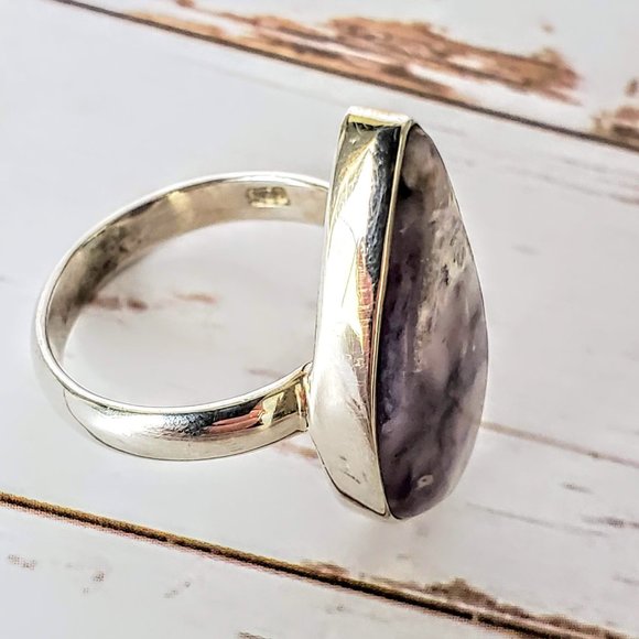 Violet Flame Opal Sterling Ring - Picture 6 of 6